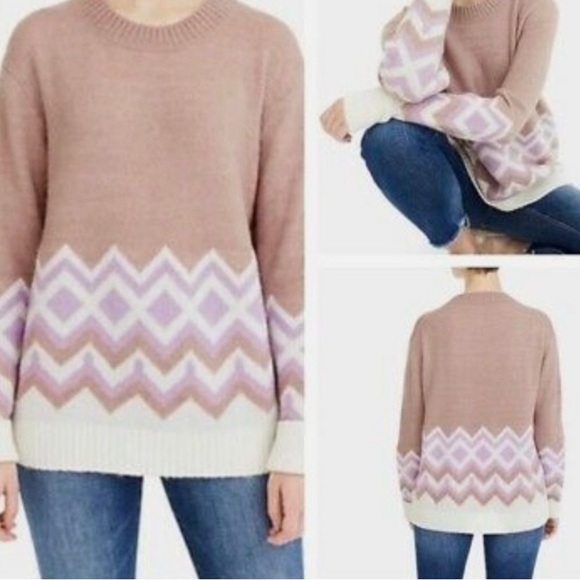 J. Crew Geometric Fair Isle Sweater - Picture 1 of 13